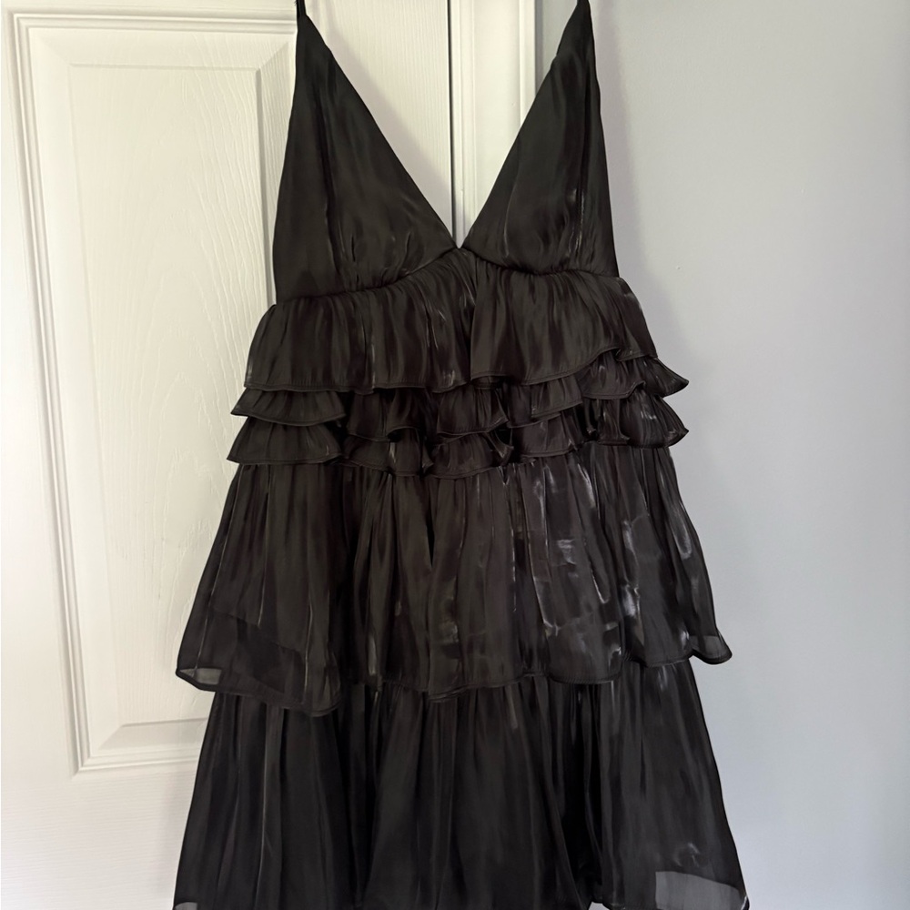 Crownies Black Layered Mini Dress